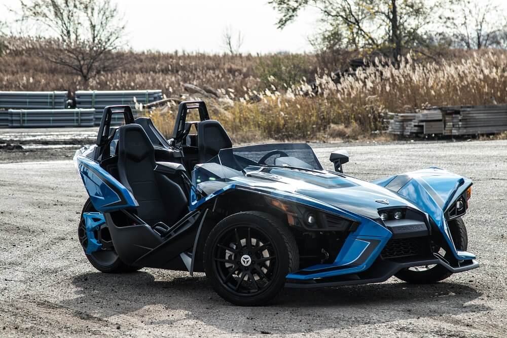 Photo of a Polaris Slingshot in a parking lot
