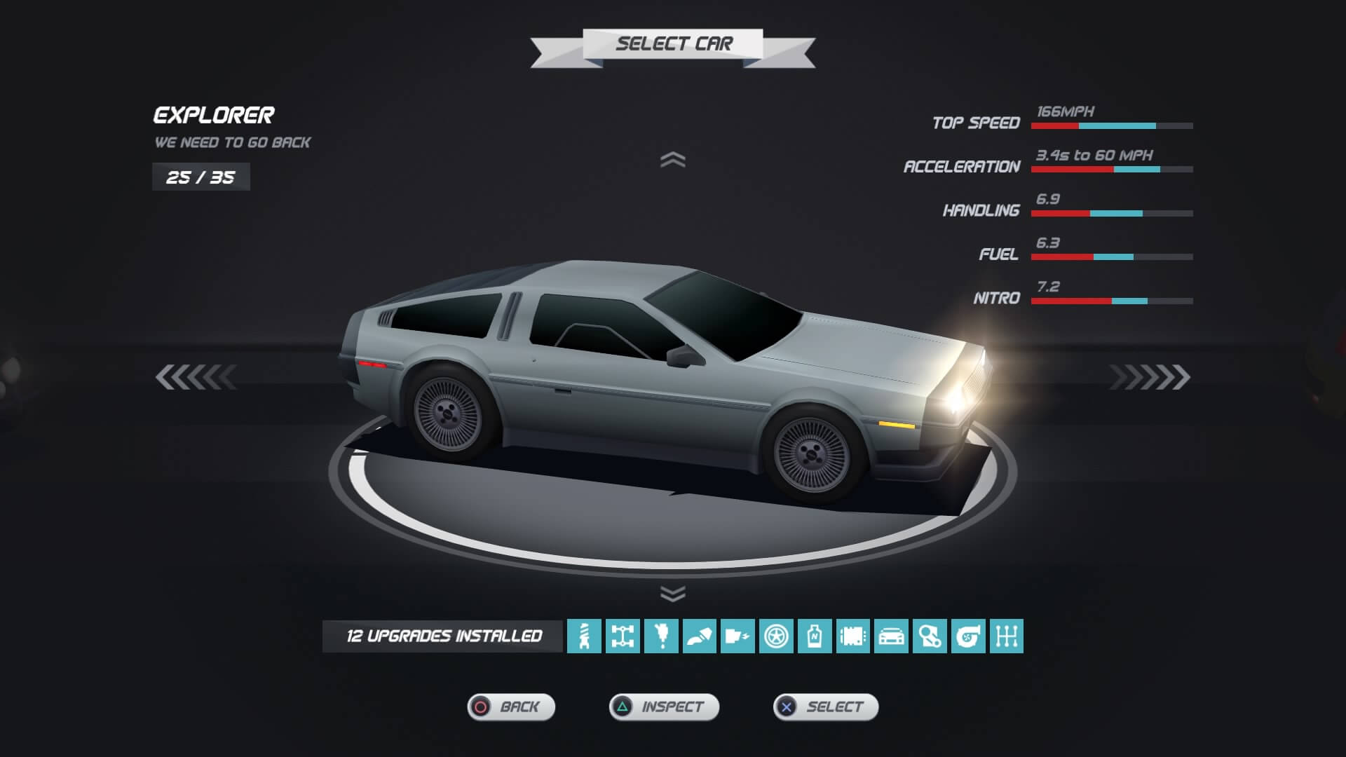 Screenshot of Horizon Chase Turbo game showing an “Explorer,