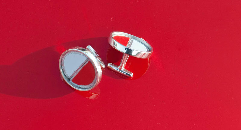 Ferrari cuff links from CRASH Jewelry