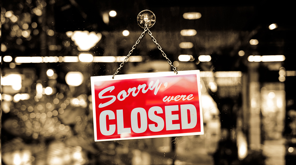 store closed sign