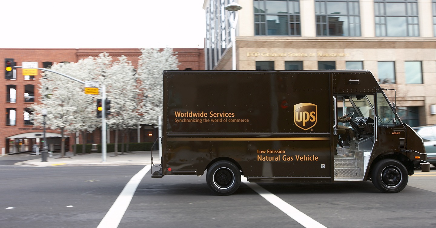 Pocket doors on a UPS truck.