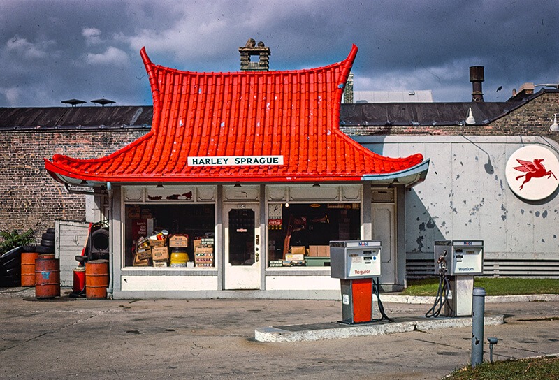 Pagoda gas station, Harley Sprague, Milwaukee, Wisconsin.